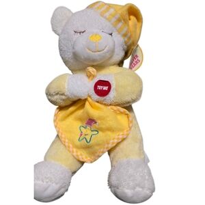 Prayer Bear Plush Toy in Yellow and White